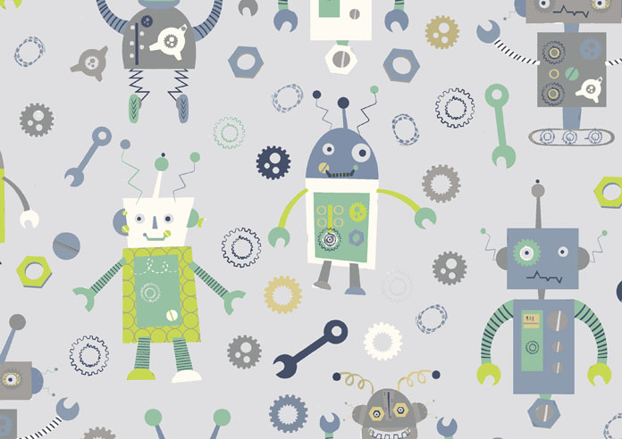 Robots, Gearbox Greens - Roller Blind - Image 6